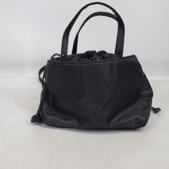 Zara Black Nylon Drawstring  Lunch Bag Crossbody Double Handles Back to School - Picture 5 of 13